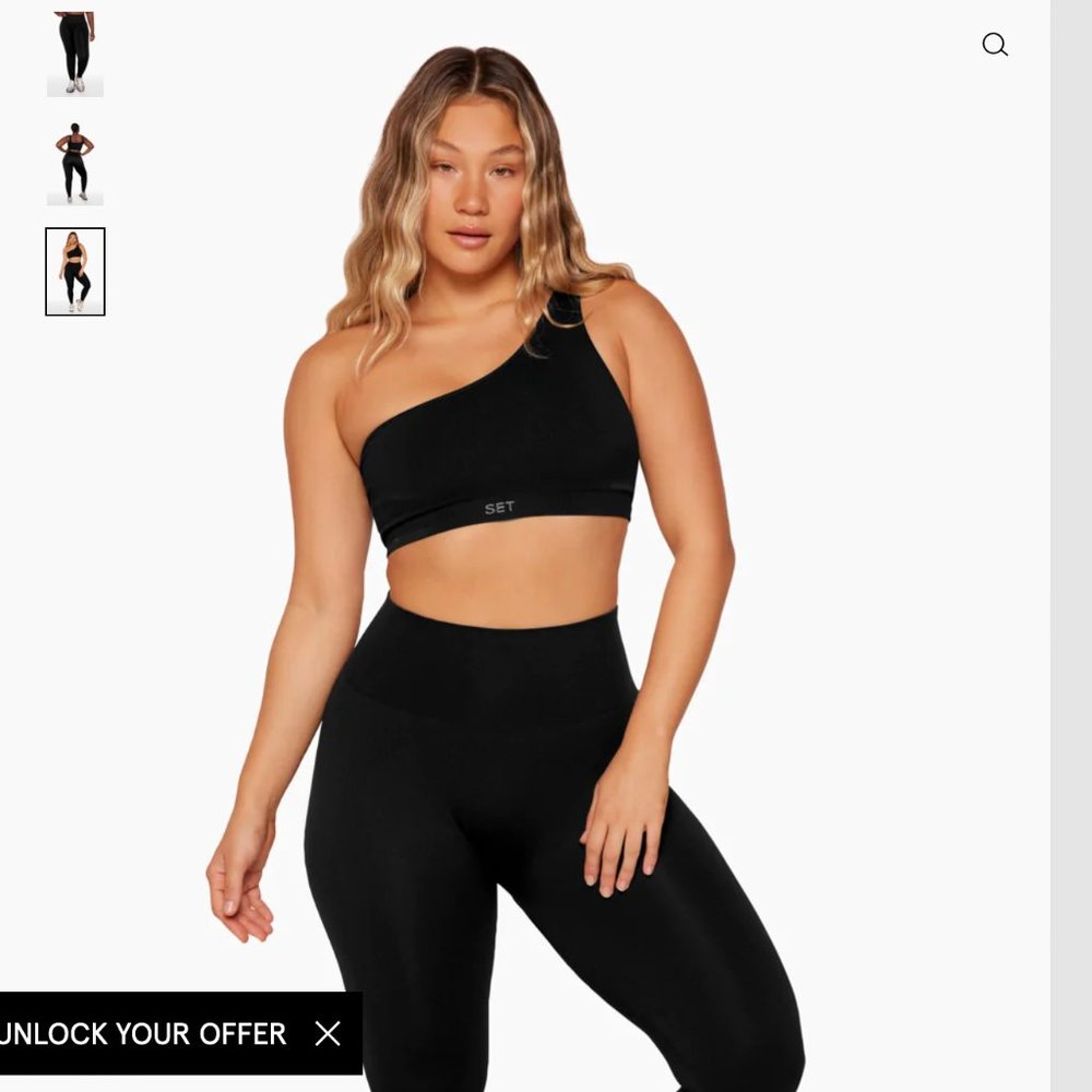 Set Active Black SCULPTFLEX® BOX CUT LEGGINGS (NEVER WORN- TAGS STILL ON)